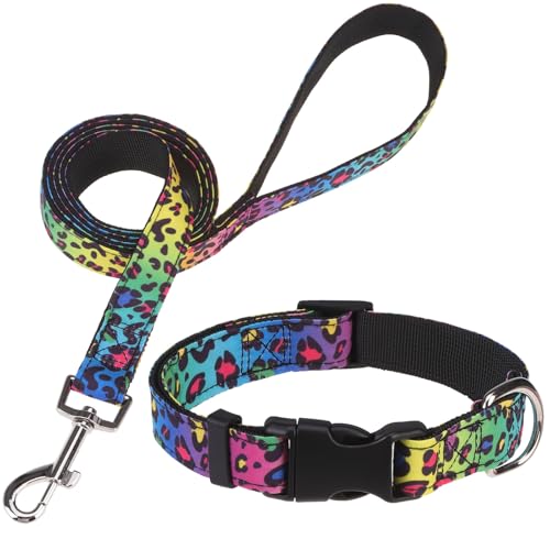 DILLYBUD Hundehalsband und Leine, Set für mittelgroße Hunde, verstellbares, weiches Welpenhalsband mit Schnellverschluss-Schnalle, 1,5 m, strapazierfähiges Nylon, passende Leine für Jungen, Mädchen DILLYBUD Hundehalsband und Leine, Set für mittelgroße Hunde, verstellbares, weiches Welpenhalsband mit Schnellverschluss-Schnalle, 1,5 m, strapazierfähiges Nylon, passende Leine für Jungen, Mädchen von DILLYBUD