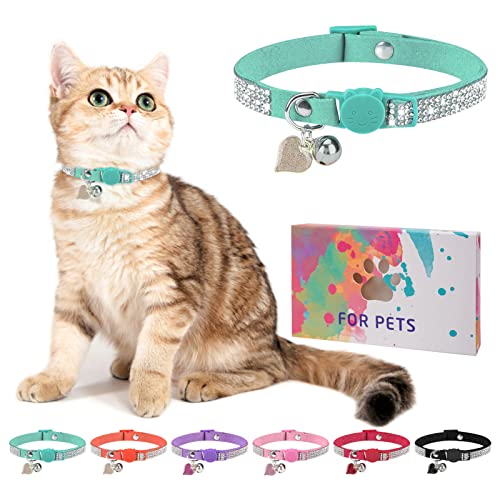 DILLYBUD Strass-Katzenhalsband mit Glöckchen, Diamant-Katzenhalsband mit Sicherheitsschnalle, Schnellverschluss, für Mädchen, Jungen, kleine Kätzchen, Haustiere, Welpen, niedlich, weich, weiblich DILLYBUD Strass-Katzenhalsband mit Glöckchen, Diamant-Katzenhalsband mit Sicherheitsschnalle, Schnellverschluss, für Mädchen, Jungen, kleine Kätzchen, Haustiere, Welpen, niedlich, weich, weiblich von DILLYBUD