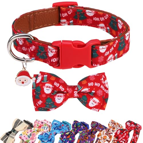 DILLYBUD Weihnachts-Hundehalsband mit Fliege für kleine, mittelgroße und große Hunde – verstellbare, abnehmbare Fliege, Sommerhalsband mit Sicherheitsschnalle für Welpen, Jungen, Mädchen DILLYBUD Weihnachts-Hundehalsband mit Fliege für kleine, mittelgroße und große Hunde – verstellbare, abnehmbare Fliege, Sommerhalsband mit Sicherheitsschnalle für Welpen, Jungen, Mädchen von DILLYBUD