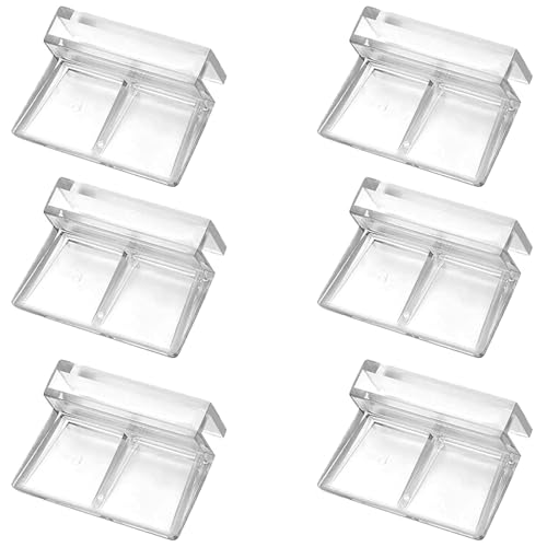 DILUSILK Aquarium-Deckel-Clips, 6 Stück, 8 mm dick, transparenter Acryl-Aquarium-Abdeckung, Stützklemmen, Ersatzklemmen, Universal-Abdeckung für Aquarien, Deckel für randlose Aquarien von DILUSILK