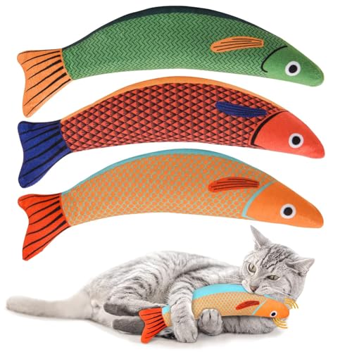 DILUSILK Katzenminze-Spielzeug, Saury Fish Chew Toy, Katzenminze, Fischspielzeug für Katzen, Katzenspielzeug mit Knistergeräusch für Indoor-Katzen und Kätzchen, 3 Stück DILUSILK Katzenminze-Spielzeug, Saury Fish Chew Toy, Katzenminze, Fischspielzeug für Katzen, Katzenspielzeug mit Knistergeräusch für Indoor-Katzen und Kätzchen, 3 Stück von DILUSILK