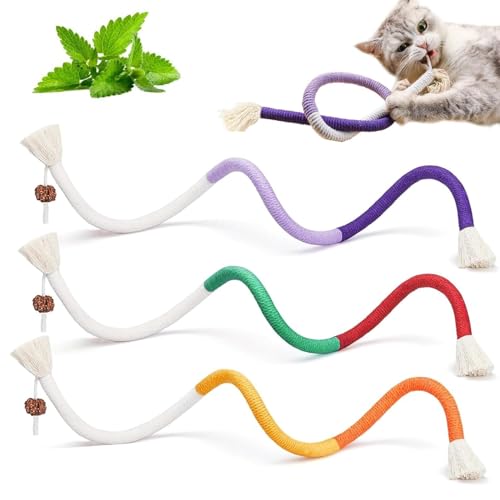 DILUSILK Katzenminze-Spielzeug für Indoor-Katzen, Kauseile, inklusive nachfüllbarer Katzenminze-Tasche, Kauspielzeug für Haustiere, 3 Stück DILUSILK Katzenminze-Spielzeug für Indoor-Katzen, Kauseile, inklusive nachfüllbarer Katzenminze-Tasche, Kauspielzeug für Haustiere, 3 Stück von DILUSILK