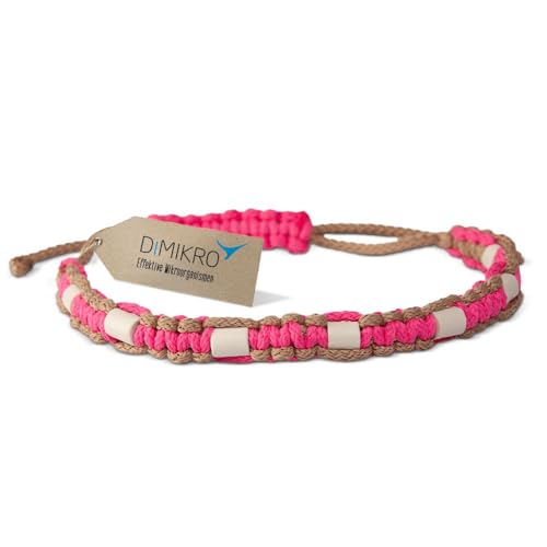 EM Keramik-Halsband für Haustiere (Hund und Katze) mit EM Keramik-Pipes (grau) - verstellbar Größen (beige-pink 55-65 cm) von DIMIKRO