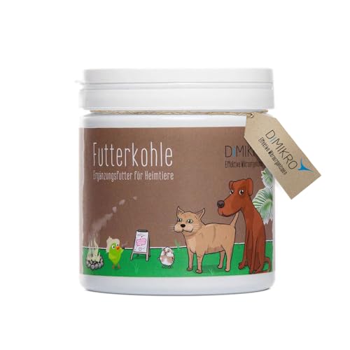 Futterkohle - Ergänzungsfutter für Hund, Katze und andere Haustiere - natürlich für mehr Wohlbefinden 250 g von DIMIKRO