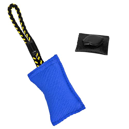 DINGO GEAR WWW.DINGOGEAR.COM 1977 Magnetset für das Hundetraining: eingefasster Magnet und Blauer Nylcot Magnet Bite Tug von DINGO GEAR WWW.DINGOGEAR.COM 1977