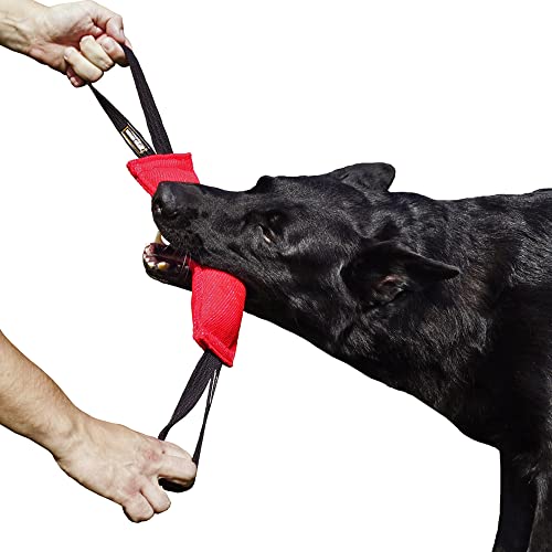 Dingo Gear Baumwolle-Nylon Beißwurst für Hundetraining IGP IPO Obiedence Schutzhund Hundesport 28 x 7 cm, 2 Griffen Rot S00064 von DINGO GEAR WWW.DINGOGEAR.COM 1977