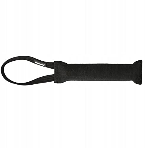 Dingo Gear Beisswurst Quietsch aus Baumwolle mit Griff Zerrspielzeug Schwarz Apport Training mit Hund 6x26 cm S00357 von DINGO GEAR WWW.DINGOGEAR.COM 1977