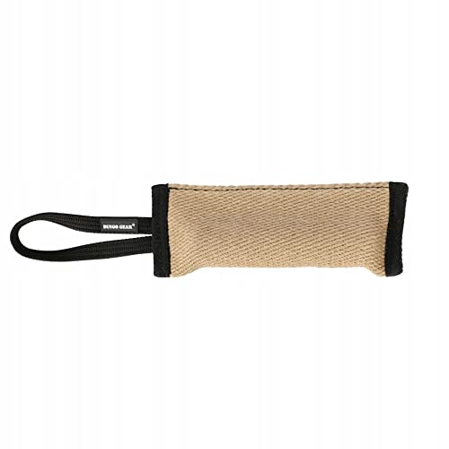 Dingo Gear Beisswurst Quietsch aus Jute mit Griff Zerrspielzeug Natur Apport Training mit Hund 6x26 cm S00356 von DINGO GEAR WWW.DINGOGEAR.COM 1977