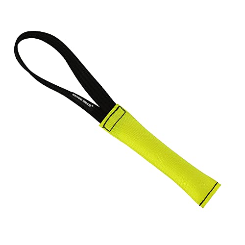 Dingo Gear Beisswurst aus Feuerwehrschlauch mit 1 Schlaufe 3 x 19 cm Gelb Hundetraining, Apportieren, K9, Tauziehen und Zerrspiele Weich handgefertigt, Schwimmfähig Hundespielzeug S00301 von DINGO GEAR WWW.DINGOGEAR.COM 1977