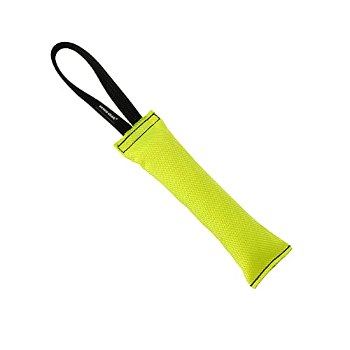 Dingo Gear Beisswurst aus Feuerwehrschlauch mit 1 Schlaufe 6 x 30 cm Gelb Hundetraining, Apportieren, K9, Tauziehen und Zerrspiele Weich handgefertigt, Schwimmfähig Hundespielzeug S00304 von DINGO GEAR WWW.DINGOGEAR.COM 1977