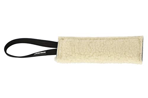 Dingo Gear Beisswurst mit einem Griff Schafe Wolle Plush Naturfarbe 8x25 cm Apport Training mit Hund S00429 von DINGO GEAR WWW.DINGOGEAR.COM 1977