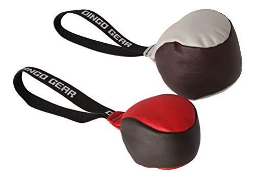 Dingo Gear Hundespielzeug Soft Ball mit einem Griff aus echtem Narbenleder für das Beißtraining für Welpen Hunde, 2 Stück: 8 cm + 11 cm S10034 von DINGO GEAR WWW.DINGOGEAR.COM 1977