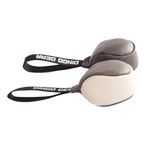 Dingo Gear Hundespielzeug Soft Ball mit einem Griff aus echtem Narbenleder für Beißtraining für Welpen Hunde, 8 cm x 2 Stück S10006 von DINGO GEAR WWW.DINGOGEAR.COM 1977