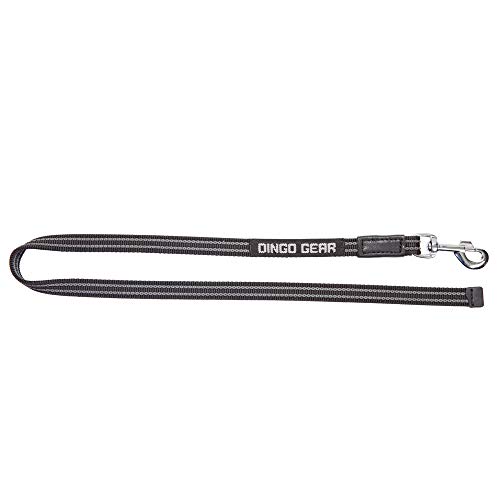 Dingo Gear Hundeleine Einzel aus Gummierten Band ohne Griff Breite 2 cm Länge 1,5 m Schwarz S03586 von DINGO GEAR WWW.DINGOGEAR.COM 1977