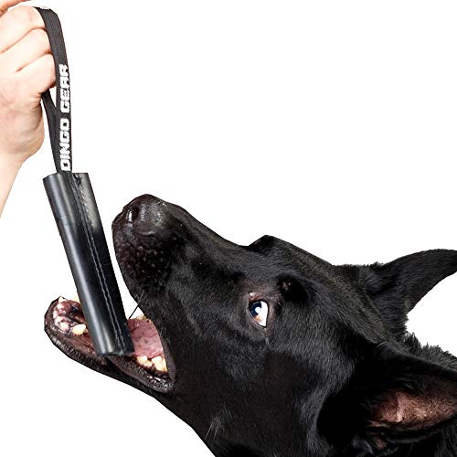 Dingo Gear S00232 Hundespielzeug Bissenzieher, Handarbeit aus schwarzem genarbtem Leder, stark für Training Ipo Agility von DINGO GEAR WWW.DINGOGEAR.COM 1977
