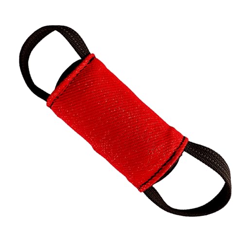 Dingo Gear Trainingsspielzeug Zerrspielzeug Zylinderförmiger Schnuller für K9, IGP, Beißunterricht, Hundesport, Retrieve, Tauziehen, Spielen, 2 Griffe, Red Nylcot 15 x 6 cm (S02808) von DINGO GEAR WWW.DINGOGEAR.COM 1977