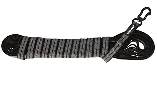 Dingo Gear Ultra Leine Leicht Seil für Arbeit aus gummiertem Band Aluminium-Karabinerhaken Breite 2,0 cm Länge 10 m ohne Griff S03744 von DINGO GEAR WWW.DINGOGEAR.COM 1977