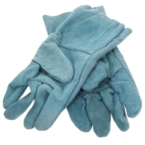 DINHEAROM 1 Paar Bissfeste Handschuhe für Tierpflege Trainingshandschuhe aus Hochwertigem Rindsleder für Hundetraining und Schutz vor Kratzern Beim Umgang mit Haustieren von DINHEAROM
