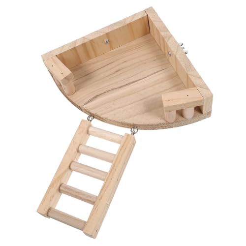 DINHEAROM 1 Satz Kletterspielzeug aus Holz für Hamster und Meerschweinchen Stufige Plattform mit Leiter Bewegung und Koordination im Käfig Zubehör für Kleintiere von DINHEAROM