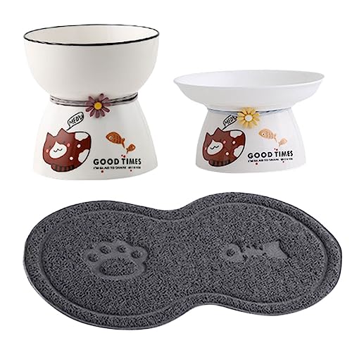 DINHEAROM 1 Satz Porzellanschale hohes Kornbecken erzogen Kratzbaum für Wohnungskatzen Futternapf für Katzen Haustier pet Bowl Dog Bowl Katzenfutternäpfe erhöht Erhöhte Katzenschale Keramik von DINHEAROM