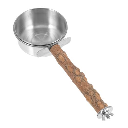 DINHEAROM 1 Stück Vogelfutterbecher Schalen für Vogelfütterung Essen Nahrungssuche vogelhaus Bird House Becherhalter für Vogelfütterung Vögel Stehen Rack Rostfreier Stahl Brown von DINHEAROM