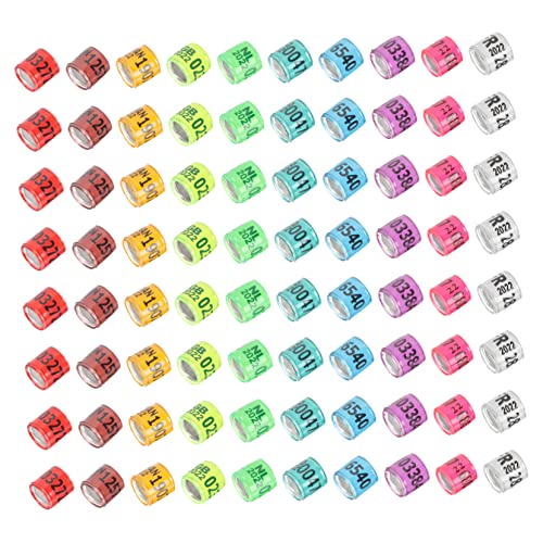 DINHEAROM 100 Stück Brieftauben-identifikationsring Markierung Für Taubenrennen Gestell Beinbänder Zur Identifizierung Von Hühnern Mehrere Ringe Geflügelbeinbänder Band Colorful Aluminium von DINHEAROM
