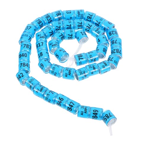 DINHEAROM 100pcs Hühnchen-identifikation Beine Bänder Ringvogel Ringbänder Plastiktauben Fußbänder Clip Auf Beinringen Für Kükenpaare Papageien Hühner Himmelblau von DINHEAROM