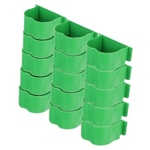 DINHEAROM 15 Stück Futterbox Für Papageien Vogelfutterstation Käfig Vogel Fütterer Vogelhäuschen Hängen Eingesperrt Vogelhäuschenständer Für Draußen Elster Hirse Vogelfütterer Plastik Green von DINHEAROM