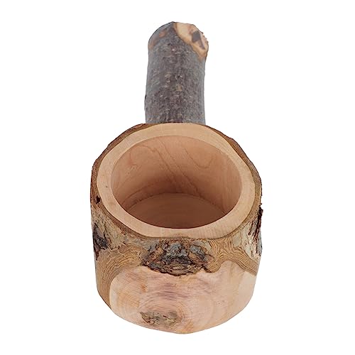 DINHEAROM 1Stück Holzvogelstand mit Futter Schale Praktischer Papagei Kletterstand für Kleine und Mittlere für Unterhaltung und Lovebirds und Andere von DINHEAROM