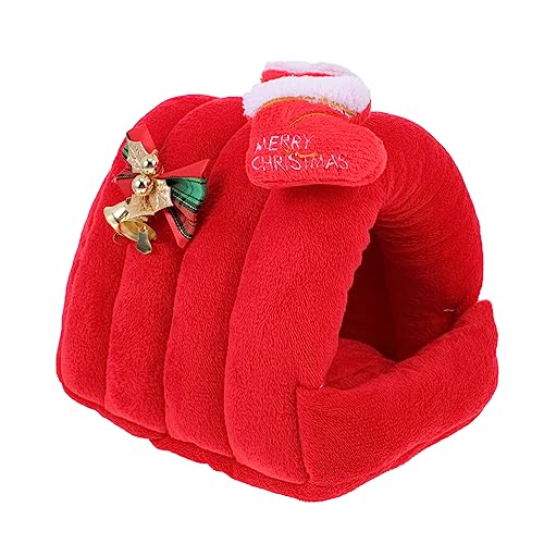 DINHEAROM 1Stück Weihnachtsstil Hamster Nest Warmes Tierversteck für Kleine Haustiere für Hamster Meerschweinchen und Chinchillas Gemütliches Schlafhaus für Winter von DINHEAROM