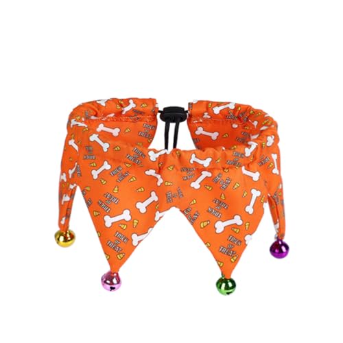 DINHEAROM 2 Stück Halloween Haustier Halsband mit Glocken Verstellbare Pet Neck Chain für Hunde und Welpen Atmungsaktives Polyester und Bequem Passend für Halsumfang DINHEAROM 2 Stück Halloween Haustier Halsband mit Glocken Verstellbare Pet Neck Chain für Hunde und Welpen Atmungsaktives Polyester und Bequem Passend für Halsumfang von DINHEAROM