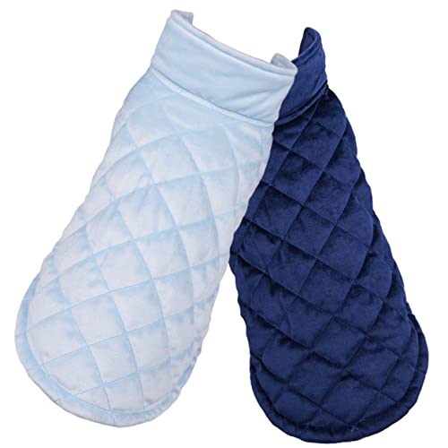 DINHEAROM 2 Stück Haustier Herbst Winterkleidung Winterjacken Winterpullover hundekleidung Wintermantel für Welpen Hunde-Outfit tragbare Kleidung für Haustiere Outdoor-Haustierkleidung Samt von DINHEAROM
