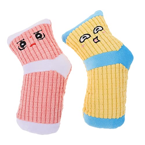 DINHEAROM 2 Stück Plüsch Quietschsocken Hundespielzeug Bissfestes Kauspielzeug für Hunde Kau und Beschäftigungsspielzeug und Gelb DINHEAROM 2 Stück Plüsch Quietschsocken Hundespielzeug Bissfestes Kauspielzeug für Hunde Kau und Beschäftigungsspielzeug und Gelb von DINHEAROM
