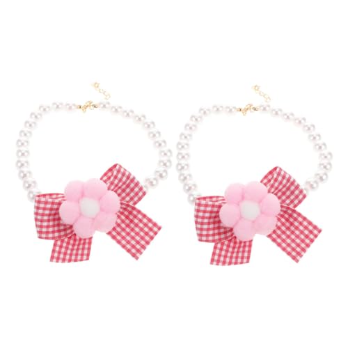 DINHEAROM 2 Stück Verstellbares Katzenhalsband mit Blumen und Schleife Falsche Perlenbeads Hundehalskette für Kleine Haustiere für Partys und Foto Shootings DINHEAROM 2 Stück Verstellbares Katzenhalsband mit Blumen und Schleife Falsche Perlenbeads Hundehalskette für Kleine Haustiere für Partys und Foto Shootings von DINHEAROM