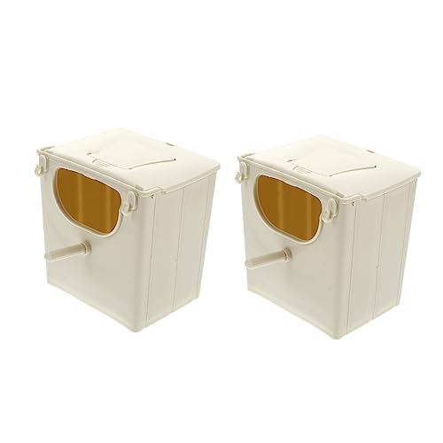 DINHEAROM 2Er-Box Vogelzuchtbox vogelkäfig Birdcage Bird cage vogeltränke käfig Vogelzuchtgeräte Vogelzuchtfall Inkubation Käfigsamen vogelhaus Brutkasten für Vögel Vogelnistkasten Plastik von DINHEAROM