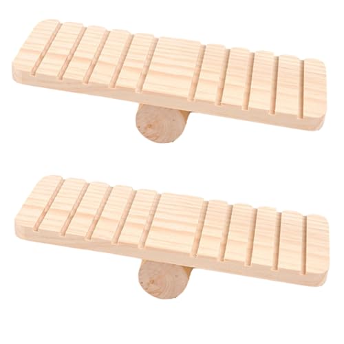 DINHEAROM 2stücke Holzseesaw Spielzeug Für Kleintiere Unterhaltsames Kauspielzeug Für Hamster Meerschweinchen Und Ratten Natürliche Holzbrücke Für Käfige Für Spiel Und Entspannung von DINHEAROM