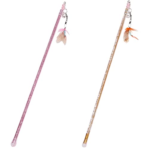 DINHEAROM 2stücke Katzenspielzeug Teilig Interaktive Katzenangel Mit Flexiblem Acrylstab Und Katzenspielzeug Für Drinnen Stimuliert Jagdinstinkt Geeignet Für Katzen Und Kätzchen von DINHEAROM