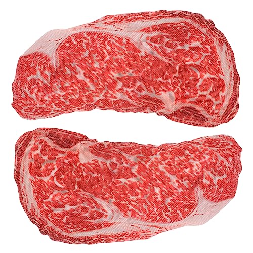 DINHEAROM 2Stücke Künstliche Steak für Stressabbau Kauspielzeug Oxford Geräuschspielzeug für Welpen und Kleine Multifunktional DINHEAROM 2Stücke Künstliche Steak für Stressabbau Kauspielzeug Oxford Geräuschspielzeug für Welpen und Kleine Multifunktional von DINHEAROM