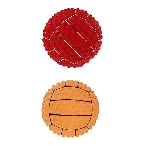 DINHEAROM 2Stücke Volleyballform Molar Kauspielzeug mit Quietscher für Welpen und Kleine Fördert Gesundes Kauverhalten und Spielspaß DINHEAROM 2Stücke Volleyballform Molar Kauspielzeug mit Quietscher für Welpen und Kleine Fördert Gesundes Kauverhalten und Spielspaß von DINHEAROM