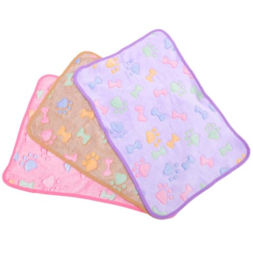 DINHEAROM 3 Stücke Meerschweinchen Decke Weiche Fleece Käfigeinlage für Kleintiere Wiederverwendbare Bettwäsche für Hamster und Igel Hautfreundlich Warm und Bequem von DINHEAROM