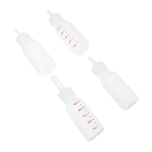 DINHEAROM 4 Stück PET-Flasche mehrere Kätzchenfutter Bausatz Abs Kätzchen-Welpen-Flaschen Haustier pet Flaschen pet Supplies Katzen Flasche Katzenfutterhäuschen Hundemilchflasche Kieselgel von DINHEAROM