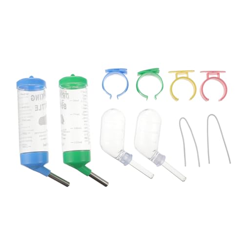 DINHEAROM 4 Stück Teiliges Kleine Haustier Trinkflasche Auslaufsichere Wasserflaschen für Hamster Kaninchen Meerschweinchen Transparentes Design Einfache Befestigung im Käfig Komfortables von DINHEAROM