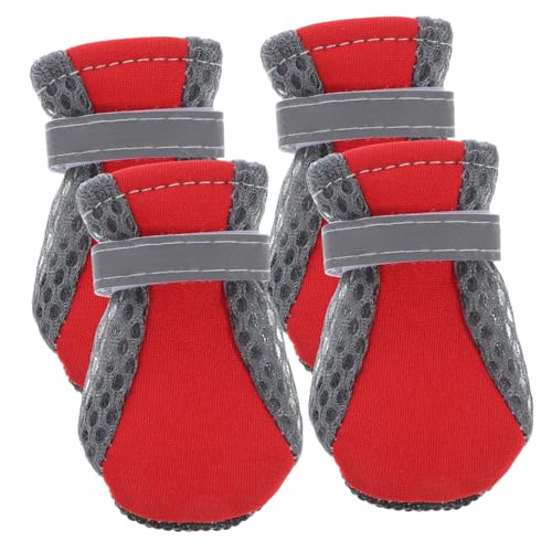 DINHEAROM 4 Stück Teiliges rutschfeste Atmungsaktive Hundeschuhe für Kleine Hunde Schutz für Empfindliche Pfoten für Outdoor Aktivitäten Rot S DINHEAROM 4 Stück Teiliges rutschfeste Atmungsaktive Hundeschuhe für Kleine Hunde Schutz für Empfindliche Pfoten für Outdoor Aktivitäten Rot S von DINHEAROM
