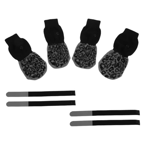 DINHEAROM 4 Stück rutschfeste Haustiersocken für Holzfußböden Leise Indoor Hundeschuhe und Outdoor Pfotenprotektoren für Mittelgroße Große Hunde von DINHEAROM