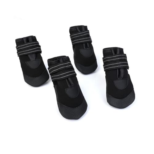 DINHEAROM 4 Stück wasserdichte Hundeschuhe für Kleine Hunde rutschfeste Pfotenschutz Schuhe mit Verstellbarem Elastikband Reflektierend Atmungsaktiv und Warm für Winter und Outdoor DINHEAROM 4 Stück wasserdichte Hundeschuhe für Kleine Hunde rutschfeste Pfotenschutz Schuhe mit Verstellbarem Elastikband Reflektierend Atmungsaktiv und Warm für Winter und Outdoor von DINHEAROM