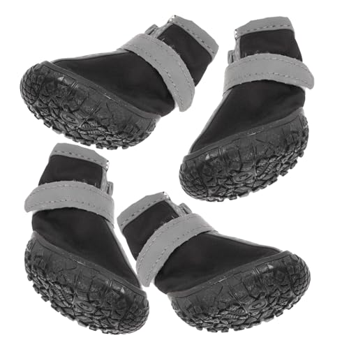 DINHEAROM 4 Stück wasserdichte und rutschfeste Haustierschuhe klein Größe Stiefeletten Schutz Regenschuhe für Hunde Hundeschuhe wasserdicht Hunde Regenschuhe Hundestiefel Gummi Schwarz DINHEAROM 4 Stück wasserdichte und rutschfeste Haustierschuhe klein Größe Stiefeletten Schutz Regenschuhe für Hunde Hundeschuhe wasserdicht Hunde Regenschuhe Hundestiefel Gummi Schwarz von DINHEAROM
