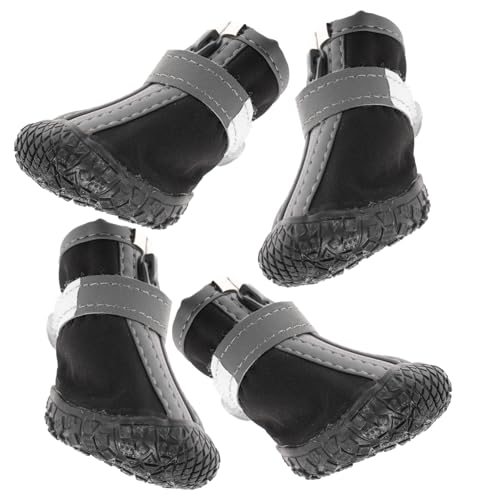 DINHEAROM 4 Stück wasserdichte und rutschfeste Haustierschuhe klein Stichworte Stiefeletten Größe im Freien Schuhe für Hunde wasserdichte Regenstiefel für Hunde Hundeschuh Stoff Schwarz DINHEAROM 4 Stück wasserdichte und rutschfeste Haustierschuhe klein Stichworte Stiefeletten Größe im Freien Schuhe für Hunde wasserdichte Regenstiefel für Hunde Hundeschuh Stoff Schwarz von DINHEAROM