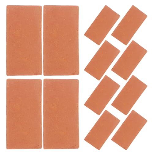 DINHEAROM 40 Stück Mini Ziegelsteine DIY Ziegel Miniatur Steinmauer Puppenhaus Bodenbelag Handgefertigt Ziegel Miniatur Ziegel Puppenhaus Baumaterial Aquarium Melaleuca Ton von DINHEAROM