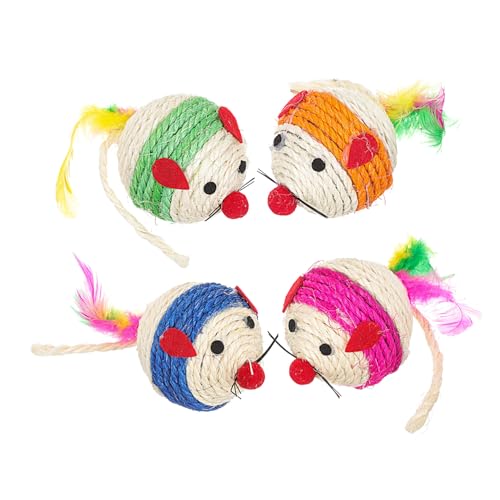 DINHEAROM 4Stücke Katzenspielzeug Teilig Sisalball und Mausspielzeug für Innenkatzen Interaktive Spielzeuge Bewegung und Training Langlebig und Zufällig DINHEAROM 4Stücke Katzenspielzeug Teilig Sisalball und Mausspielzeug für Innenkatzen Interaktive Spielzeuge Bewegung und Training Langlebig und Zufällig von DINHEAROM