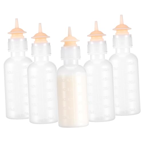 DINHEAROM 5 Stück Leere Haustierflaschen Katzenfütterungsflaschen Haustierflaschen Set Kätzchen Futterspender Kleintier Futterflasche Stillflaschen Für Kätzchen Welpen Milchfütterer von DINHEAROM
